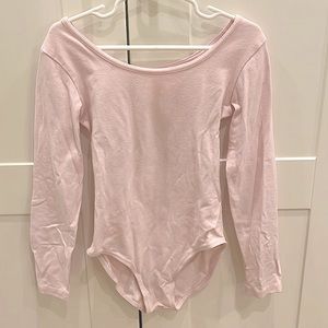 Danskin pink sz small (6-6X) ballet long-sleeved cotton  bodysuit